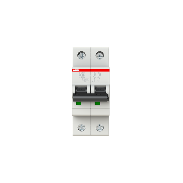 ABB, S202-B16, 2CDS252001R0165, Leitungsschutzschalter B-Char., 16 A, 2P