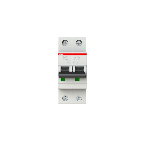 ABB, S202-C16, 2CDS252001R0164, Leitungsschutzschalter C-Char., 16 A, 2P