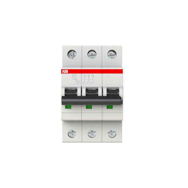 ABB, S203-C4, 2CDS253001R0044, Leitungsschutzschalter C-Char., 4 A, 3P