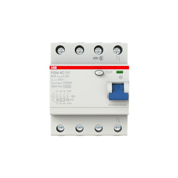 ABB FI-Schutzschalter Typ A, F204A-80/0,3, 2CSF204101R3800