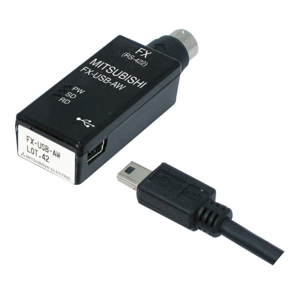 Mitsubishi FX-USB-AW Schnittstellenkonverter USB/RS422, PC auf SPS 3m, 165288