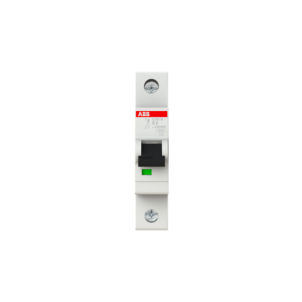 S201M-B6, 2CDS271001R0065, ABB Sicherungsschalter, LSS, S200M, Leitungsschutzschalter B-Char., 10 kA, 6 A, 1P