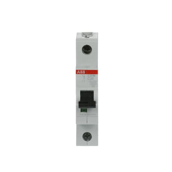 S201M-C20, 2CDS271001R0204, ABB Sicherungsschalter, LSS, S200M, Leitungsschutzschalter C-Char., 10 kA, 20 A, 1P