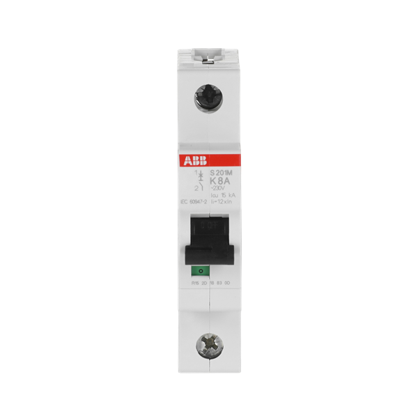 S201M-K8, 2CDS271001R0407, ABB Sicherungsschalter, LSS, S200M, Leitungsschutzschalter K-Char., 10 kA, 8 A, 1P