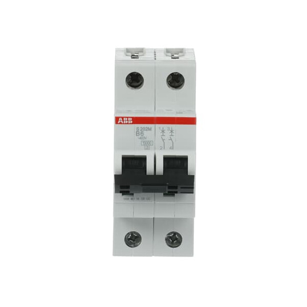 S202M-B6, 2CDS272001R0065, ABB Sicherungsschalter, LSS, S200M, Leitungsschutzschalter B-Char., 10 kA, 6 A, 2P