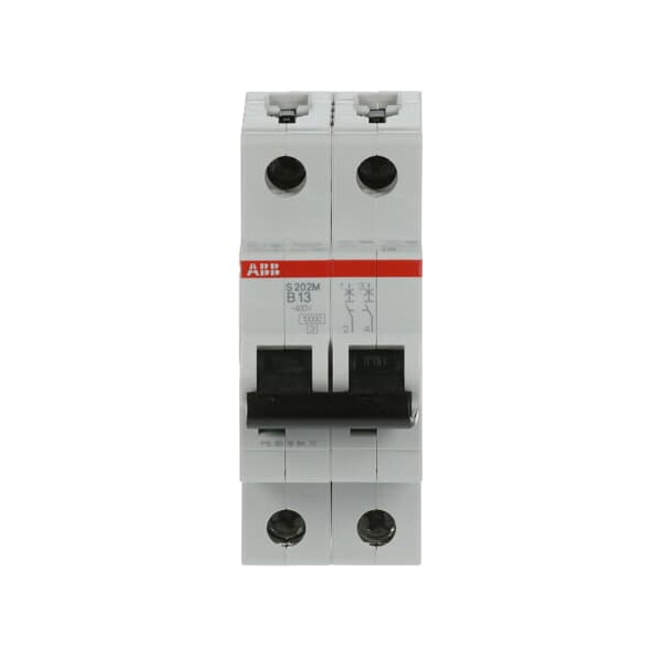 S202M-B13, 2CDS272001R0135, ABB Sicherungsschalter, LSS, S200M, Leitungsschutzschalter B-Char., 10 kA, 13 A, 2P