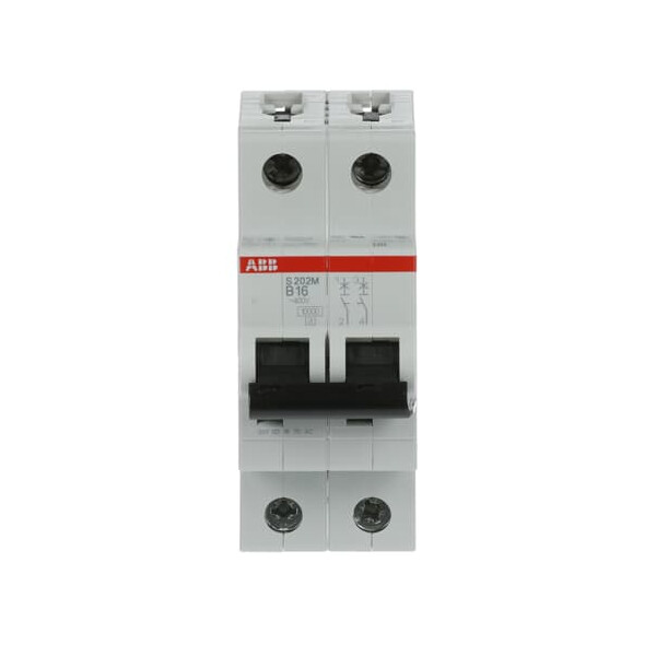 S202M-B16, 2CDS272001R0165, ABB Sicherungsschalter, LSS, S200M, Leitungsschutzschalter B-Char., 10 kA, 16 A, 2P