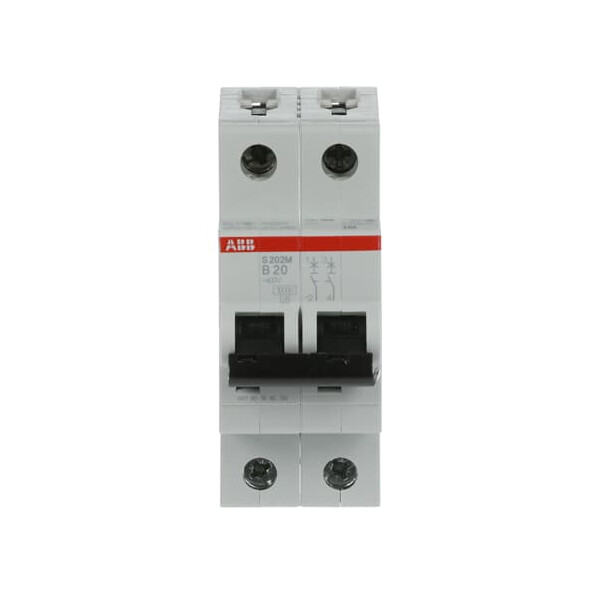 S202M-B20, 2CDS272001R0205, ABB Sicherungsschalter, LSS, S200M, Leitungsschutzschalter B-Char., 10 kA, 20 A, 2P