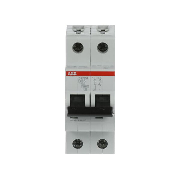 S202M-B25, 2CDS272001R0255, ABB Sicherungsschalter, LSS, S200M, Leitungsschutzschalter B-Char., 10 kA, 25 A, 2P