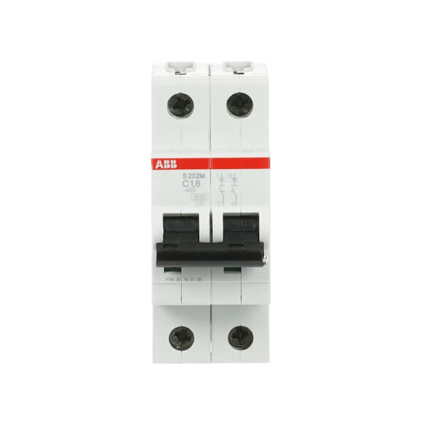 S202M-C1.6, 2CDS272001R0974, ABB Sicherungsschalter, LSS, S200M, Leitungsschutzschalter C-Char., 10 kA, 1.6 A, 2P