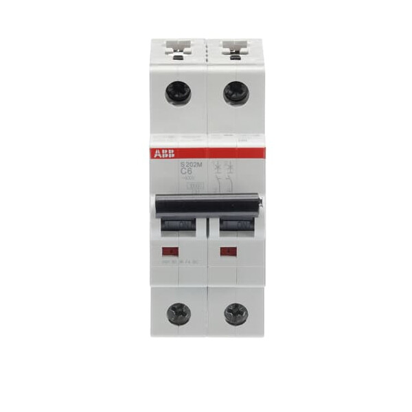 S202M-C6, 2CDS272001R0064, ABB Sicherungsschalter, LSS, S200M, Leitungsschutzschalter C-Char., 10 kA, 6 A, 2P