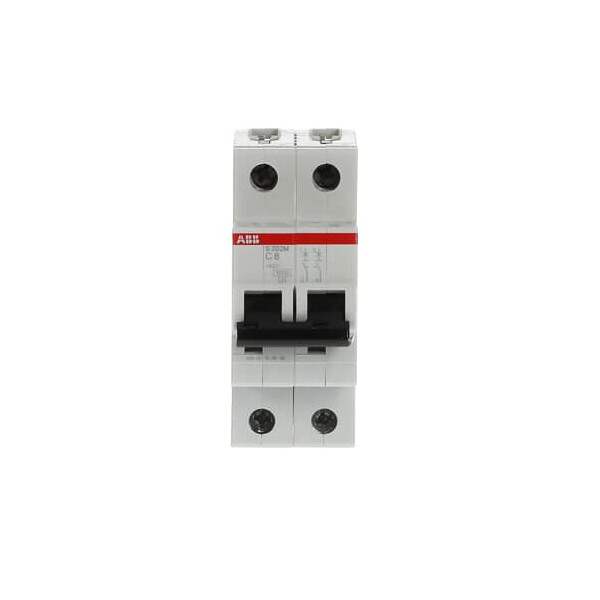 S202M-C8, 2CDS272001R0084, ABB Sicherungsschalter, LSS, S200M, Leitungsschutzschalter C-Char., 10 kA, 8 A, 2P