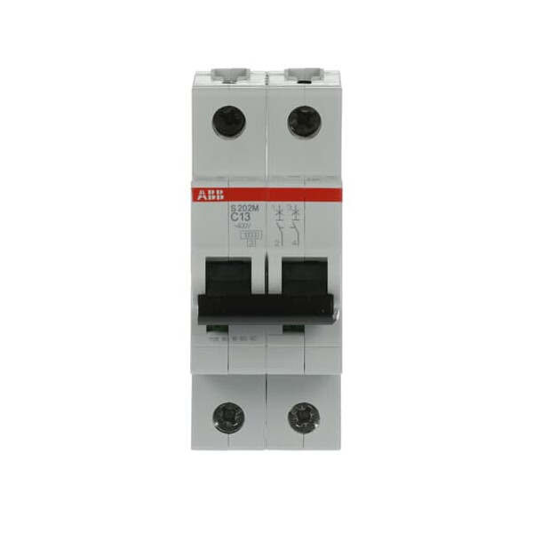 S202M-C13, 2CDS272001R0134, ABB Sicherungsschalter, LSS, S200M, Leitungsschutzschalter C-Char., 10 kA, 13 A, 2P