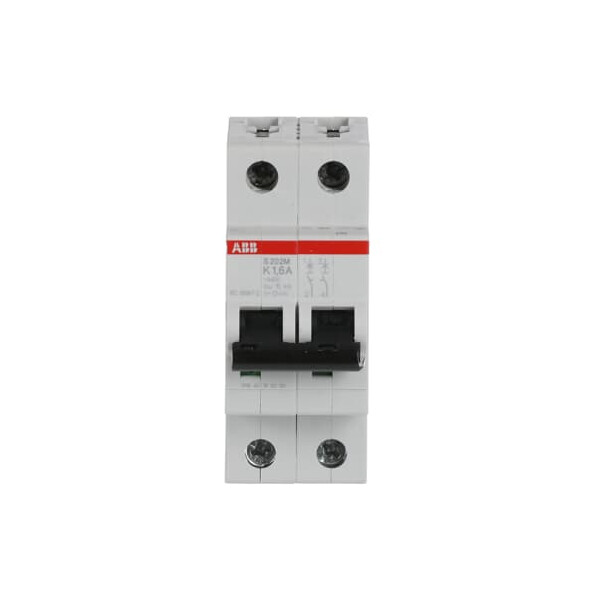 S202M-K1.6, 2CDS272001R0257, ABB Sicherungsschalter, LSS, S200M, Leitungsschutzschalter K-Char., 10 kA, 1.6 A, 2P