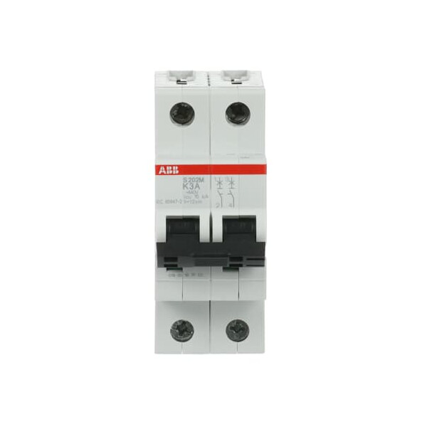 S202M-K3, 2CDS272001R0317, ABB Sicherungsschalter, LSS, S200M, Leitungsschutzschalter K-Char., 10 kA, 3 A, 2P