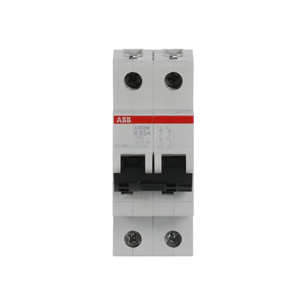 S202M-K63, 2CDS272001R0607, ABB Sicherungsschalter, LSS, S200M, Leitungsschutzschalter K-Char., 10 kA, 63 A, 2P