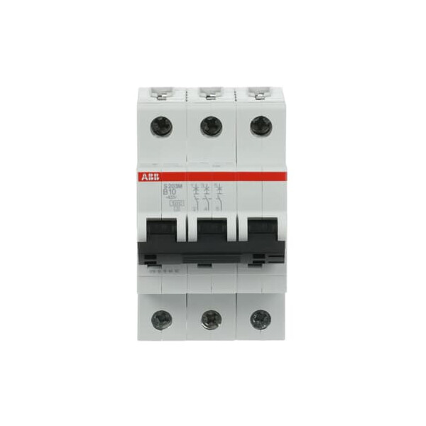 S203M-B10, 2CDS273001R0105, ABB Sicherungsschalter, LSS, S200M, Leitungsschutzschalter B-Char., 10 kA, 10 A, 3P