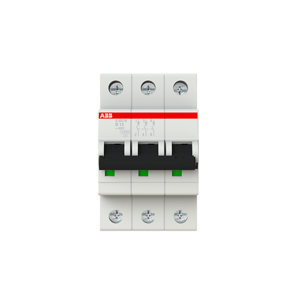 S203M-B13, 2CDS273001R0135, ABB Sicherungsschalter, LSS, S200M, Leitungsschutzschalter B-Char., 10 kA, 13 A, 3P