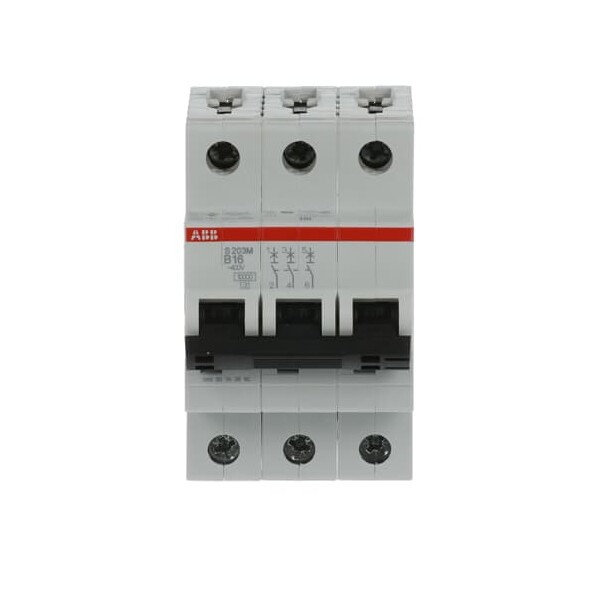 S203M-B16, 2CDS273001R0165, ABB Sicherungsschalter, LSS, S200M, Leitungsschutzschalter B-Char., 10 kA, 16 A, 3P