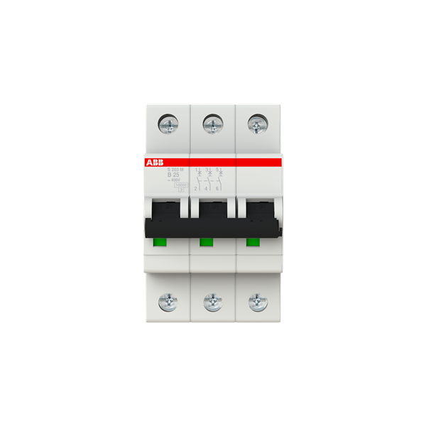 S203M-B25, 2CDS273001R0255, ABB Sicherungsschalter, LSS, S200M, Leitungsschutzschalter B-Char., 10 kA, 25 A, 3P