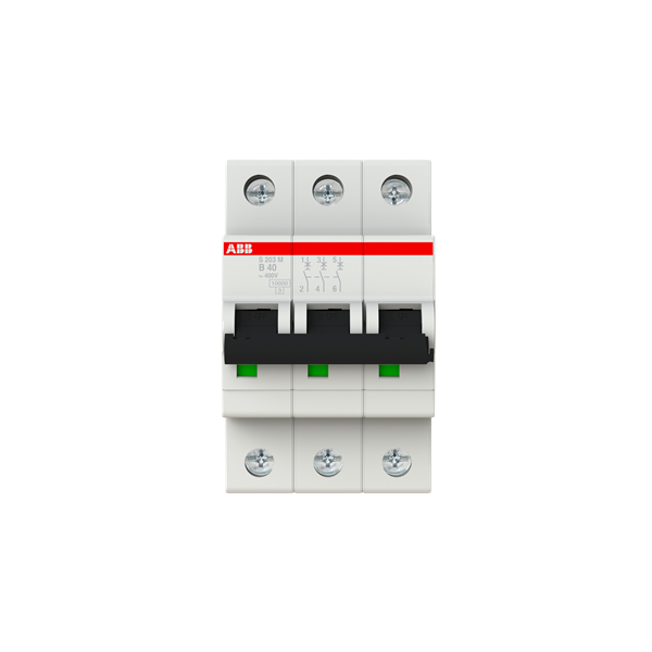 S203M-B40, 2CDS273001R0405, ABB Sicherungsschalter, LSS, S200M, Leitungsschutzschalter B-Char., 10 kA, 40 A, 3P