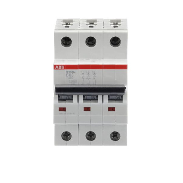 S203M-B63, 2CDS273001R0635, ABB Sicherungsschalter, LSS, S200M, Leitungsschutzschalter B-Char., 10 kA, 63 A, 3P