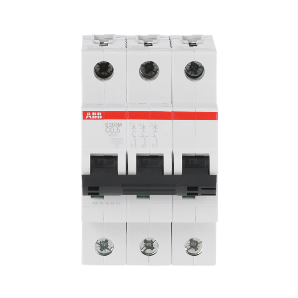 S203M-C0.5, 2CDS273001R0984, ABB Sicherungsschalter, LSS, S200M, Leitungsschutzschalter C-Char., 10 kA, 0.5 A, 3P