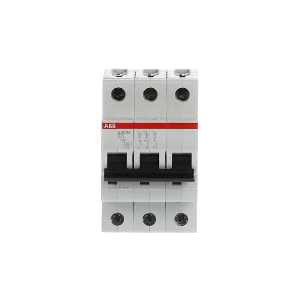 S203M-C1, 2CDS273001R0014, ABB Sicherungsschalter, LSS, S200M, Leitungsschutzschalter C-Char., 10 kA, 1 A, 3P