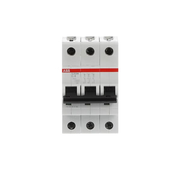S203M-C4, 2CDS273001R0044, ABB Sicherungsschalter, LSS, S200M, Leitungsschutzschalter C-Char., 10 kA, 4 A, 3P