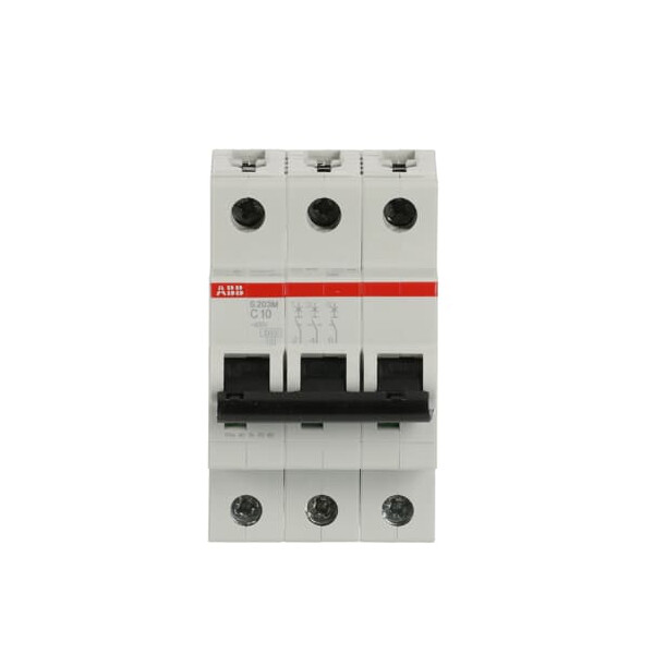 S203M-C10, 2CDS273001R0104, ABB Sicherungsschalter, LSS, S200M, Leitungsschutzschalter C-Char., 10 kA, 10 A, 3P