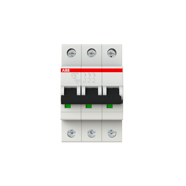 S203M-C16, 2CDS273001R0164, ABB Sicherungsschalter, LSS, S200M, Leitungsschutzschalter C-Char., 10 kA, 16 A, 3P