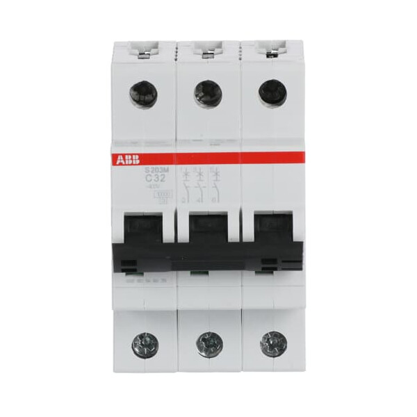 S203M-C32, 2CDS273001R0324, ABB Sicherungsschalter, LSS, S200M, Leitungsschutzschalter C-Char., 10 kA, 32 A, 3P