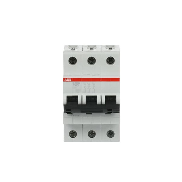S203M-C63, 2CDS273001R0634, ABB Sicherungsschalter, LSS, S200M, Leitungsschutzschalter C-Char., 10 kA, 63 A, 3P