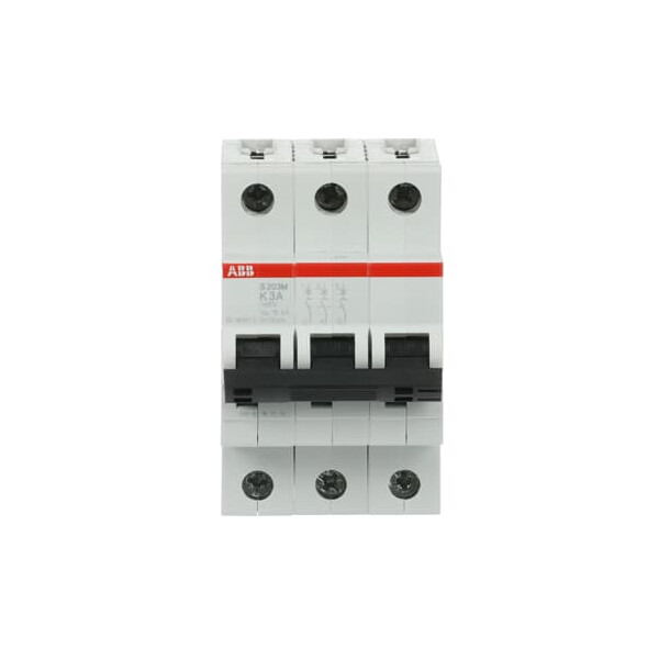 S203M-K3, 2CDS273001R0317, ABB Sicherungsschalter, LSS, S200M, Leitungsschutzschalter K-Char., 10 kA, 3 A, 3P
