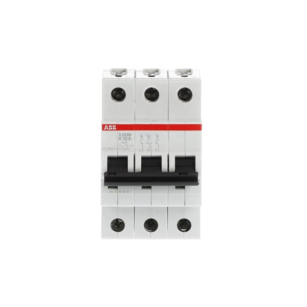 S203M-K10, 2CDS273001R0427, ABB Sicherungsschalter, LSS, S200M, Leitungsschutzschalter K-Char., 10 kA, 10 A, 3P