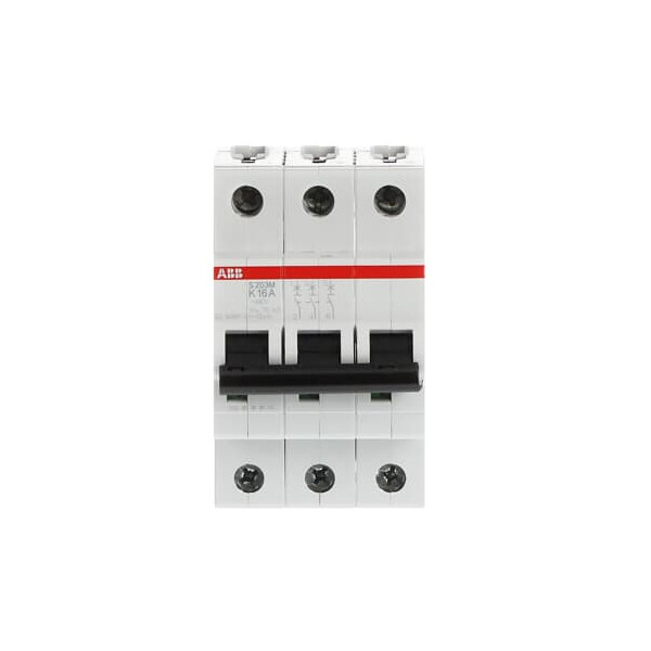 S203M-K16, 2CDS273001R0467, ABB Sicherungsschalter, LSS, S200M, Leitungsschutzschalter K-Char., 10 kA, 16 A, 3P