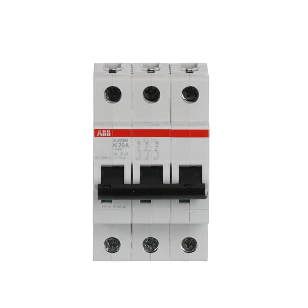 S203M-K20, 2CDS273001R0487, ABB Sicherungsschalter, LSS, S200M, Leitungsschutzschalter K-Char., 10 kA, 20 A, 3P