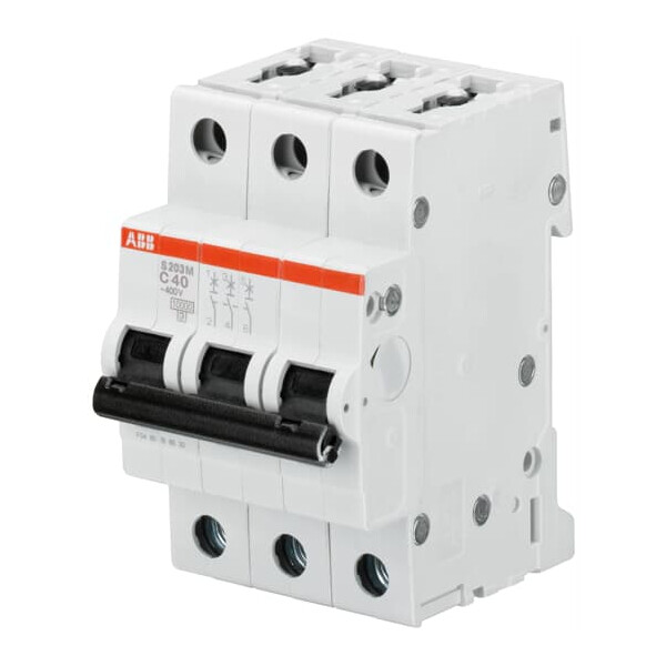 S203M-K40, 2CDS273001R0557, ABB Sicherungsschalter, LSS, S200M, Leitungsschutzschalter K-Char., 10 kA, 40 A, 3P